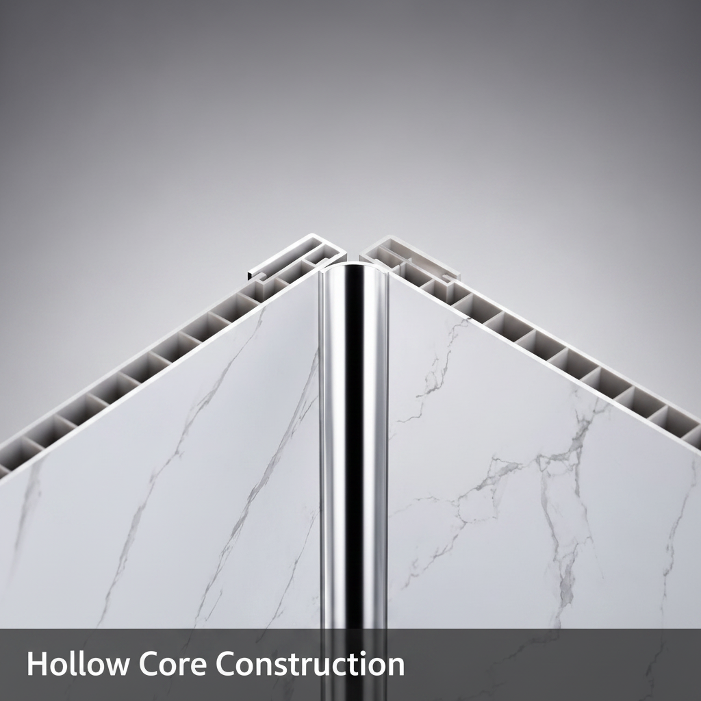Dark Grey Marble Matt Tile Effect Shower Wall Panel | 2.4m x 60cm | 10mm PVC Tongue and Groove