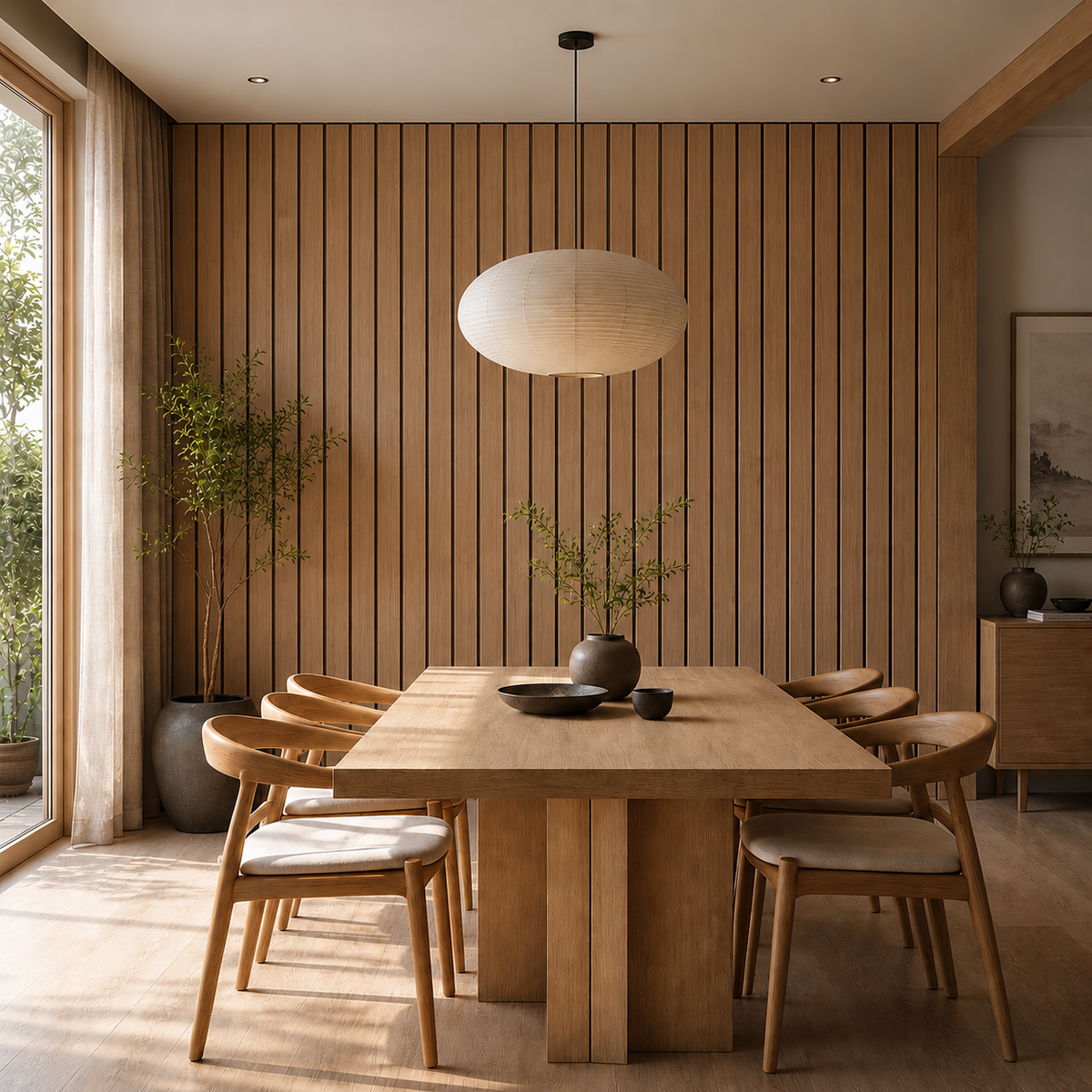 Acoustic Slat Wall Panels — Swiss Oak (2400×600mm, 44mm Wide Slat)