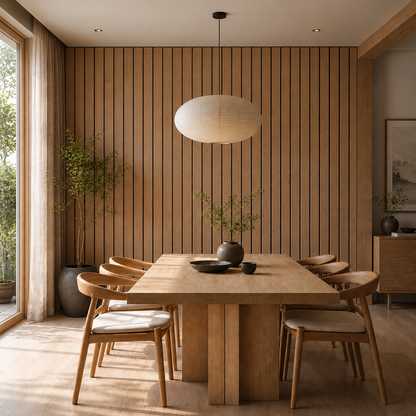 Acoustic Slat Wall Panels — Swiss Oak (2400×600mm, 44mm Wide Slat)