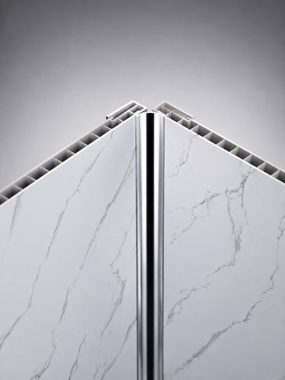 10mm Silver Internal Corner Trim for Shower Panels (2.4m)