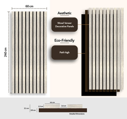 Silver Walnut wide slat panel installed as feature wall — interior room lifestyle shot