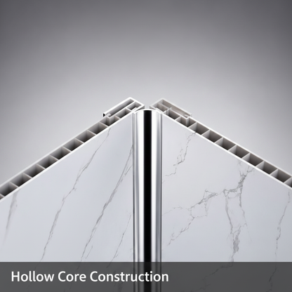 Dark Grey Marble Matt Tile Effect Shower Wall Panel | 2.4m x 60cm | 10mm PVC Tongue and Groove
