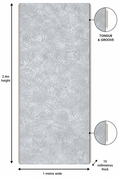 Matt concrete panel dimensions diagram