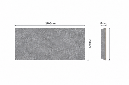 Matt Concrete Cladding - Ceiling Panel 8mm x 250mm x 2700mm