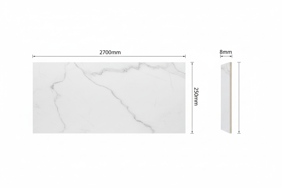 PVC Cladding Panel Dimensions Diagram
