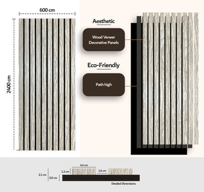 Swiss Oak acoustic slat wall panel installed as feature wall — interior lifestyle shot