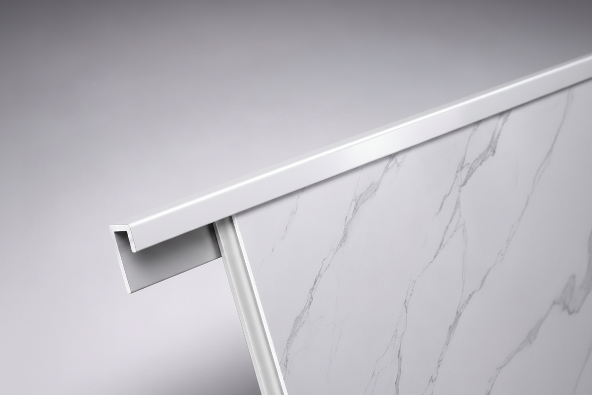 White End Cap Trim for Shower & Wall Panels